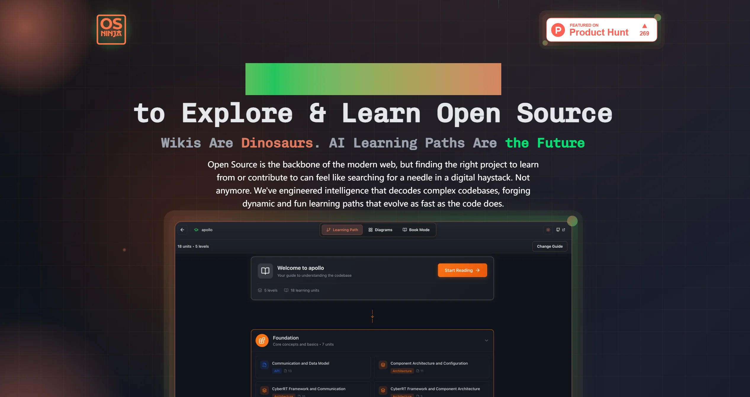 OS Ninja：一个AI探索和学习开源项目的平台-AIProductHub产品导航社区