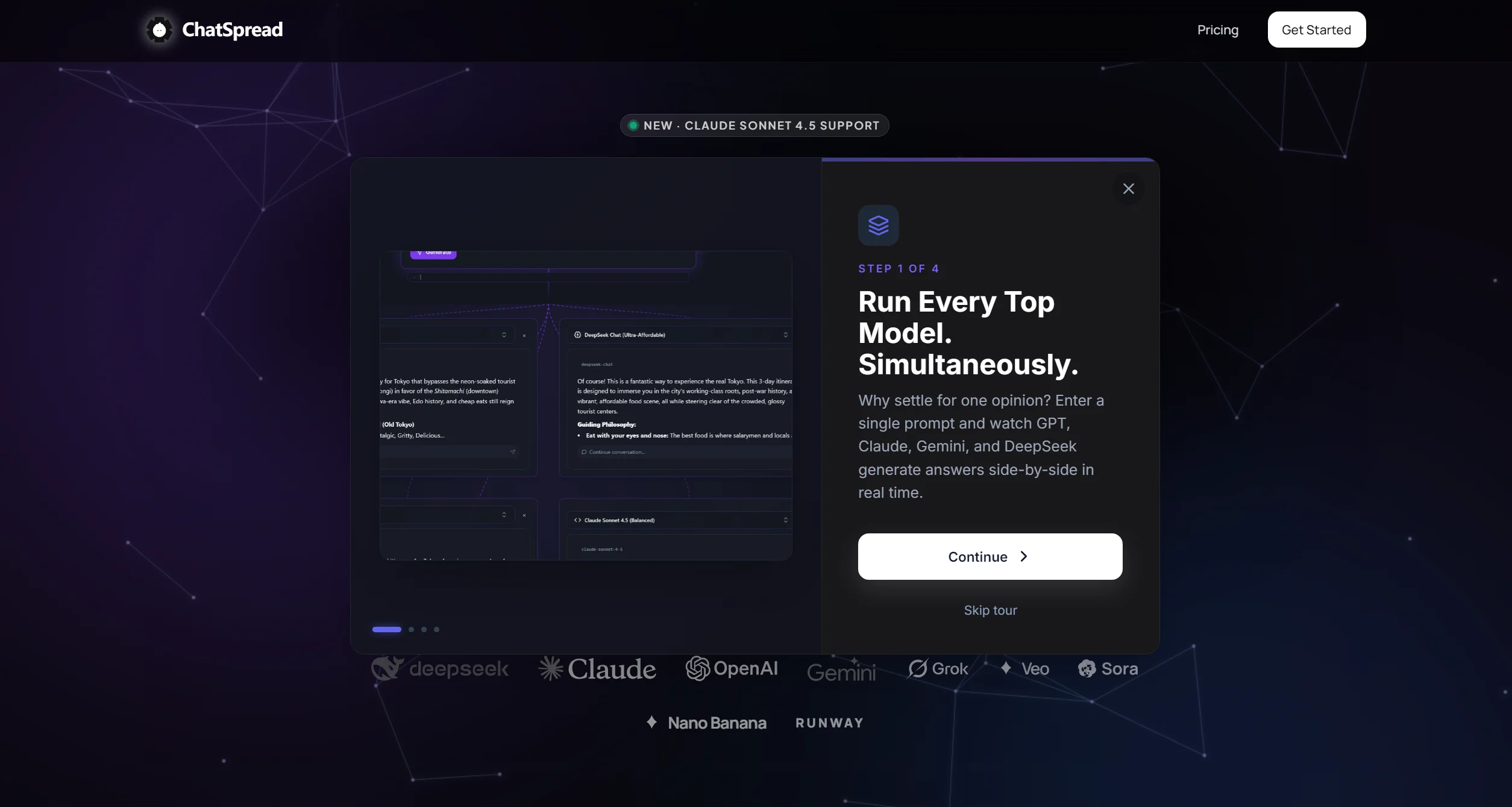 ChatSpread：AI模型对比与协作平台-AIProductHub产品导航社区